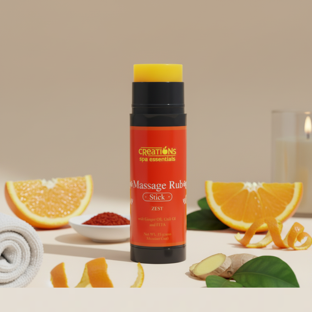 Creations Spa Essentials Massage Rub Stick – ZEST (Sweet Citrus) | 15g