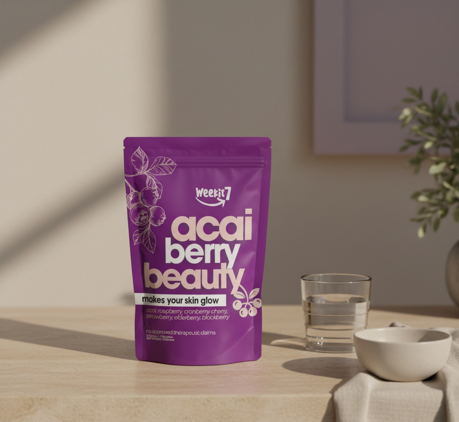WeekIt7 Acaí Berry Powder Beauty Drink – 1 Pack (7 Sachets per Pack)