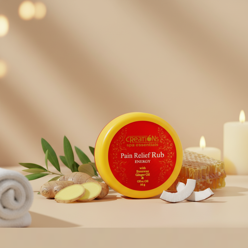 Creations Spa Essentials Muscle Relaxation Rub – ENERGY (Sweet Citrus) | Moisturizing & Antioxidant Body Balm (50 g)