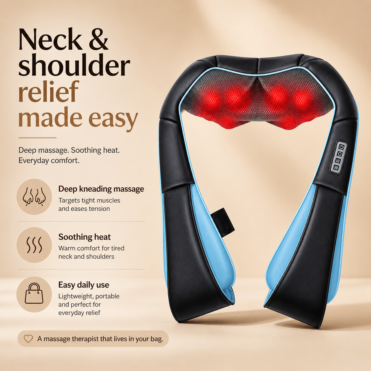 Shiatsu Neck & Shoulder Massager with Heat