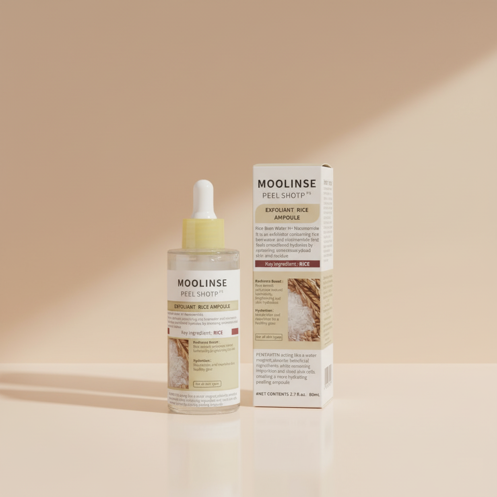 MOOLINSE Exfoliant Rice Ampoule 80ml | Rice Bran Water + Niacinamide