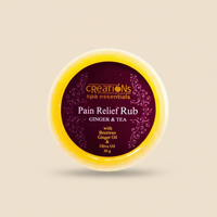 Creations Spa Essentials Muscle Relaxation Rub – GINGER & TEA (Herbal) | Circulation Boosting Body Balm (50 g)