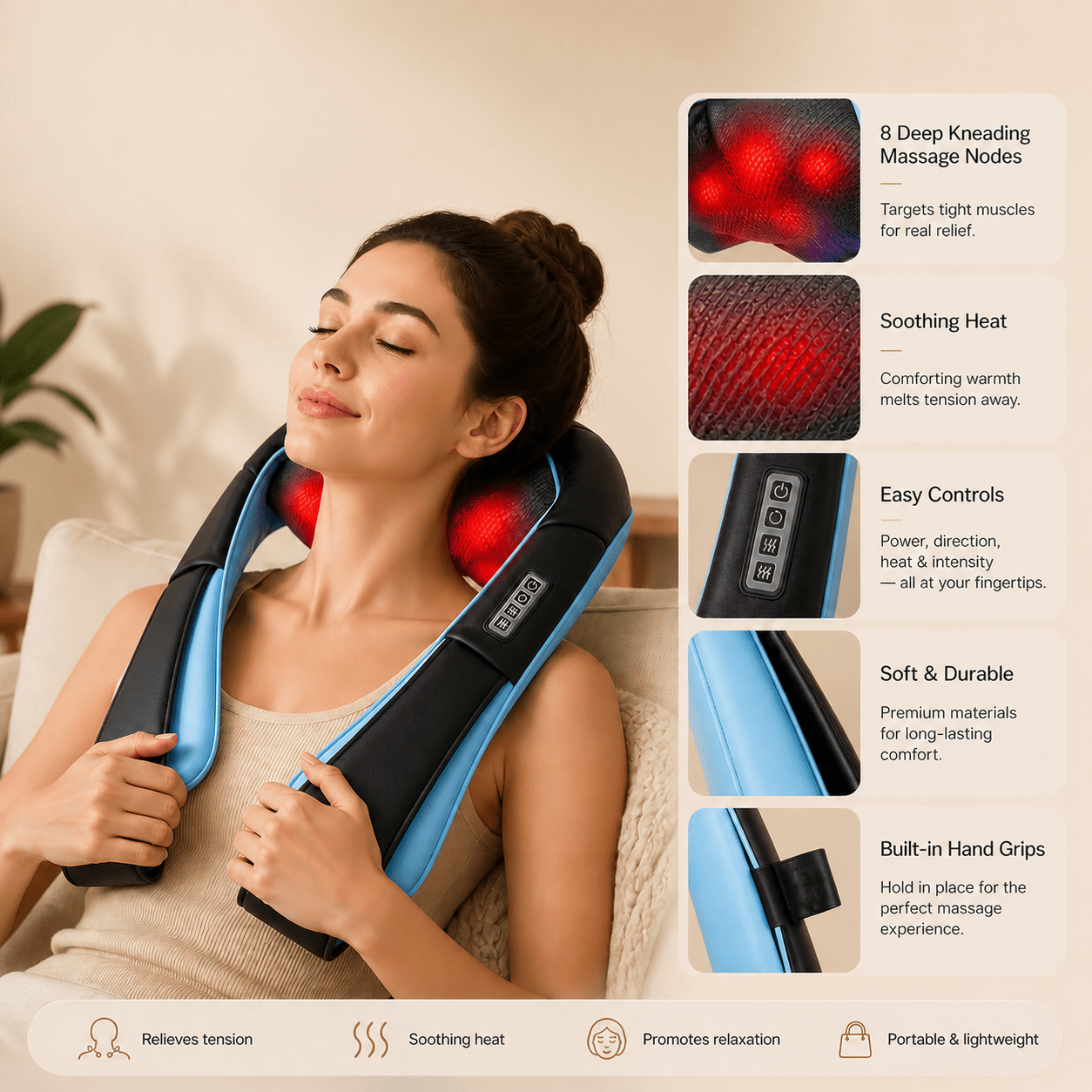 Shiatsu Neck & Shoulder Massager with Heat